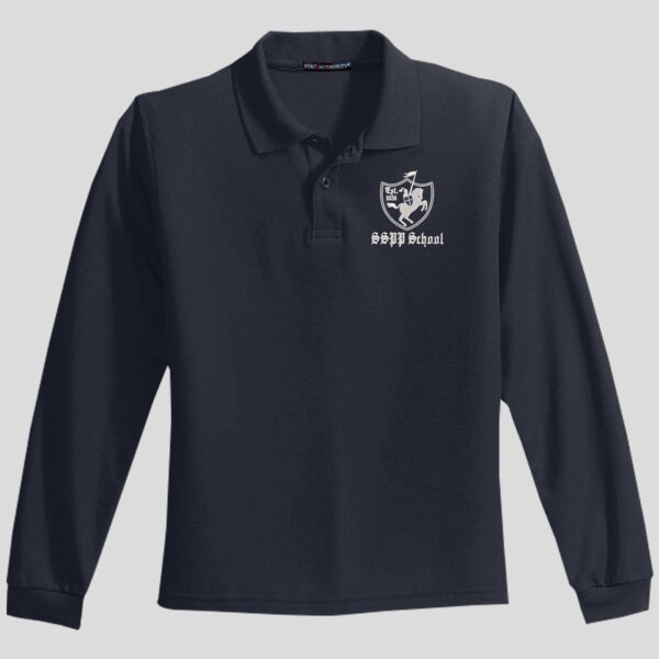 Est. 1836 Logo - Youth Long Sleeve Silk Touch™ Polo Thumbnail