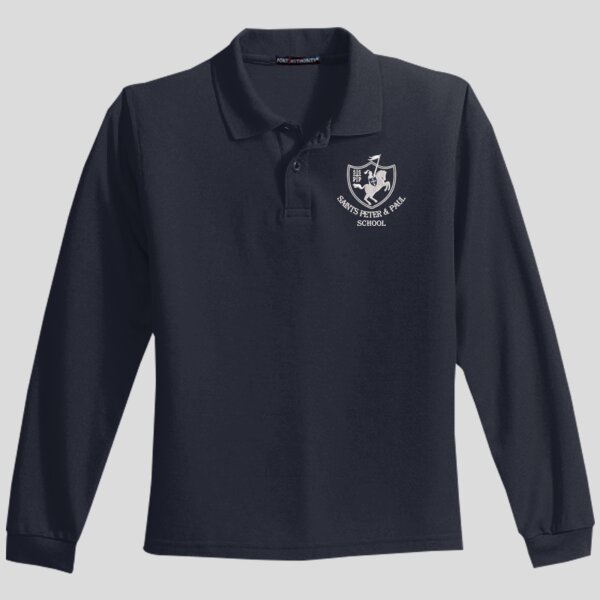 SSPP Cross Logo - Youth Long Sleeve Silk Touch™ Polo Thumbnail