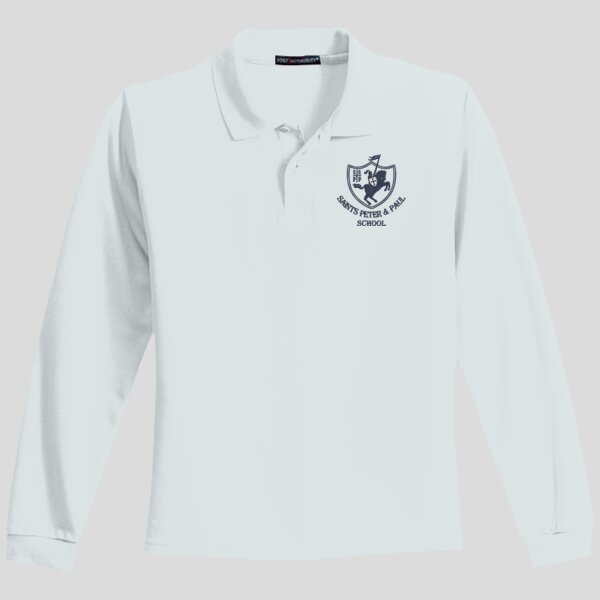 SSPP Cross Logo - Youth Long Sleeve Silk Touch™ Polo Thumbnail