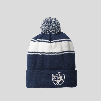 Est. 1836 Logo - Stripe Pom Pom Beanie Thumbnail