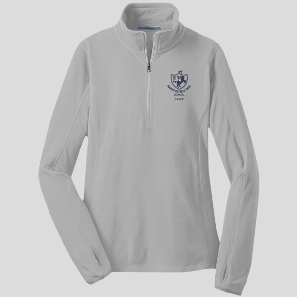 Staff - SSPP Cross Logo - Ladies Microfleece 1/2 Zip Pullover Thumbnail